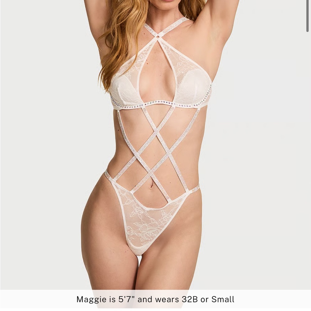 NWOT Gradient Shine Strappy Halter Teddy